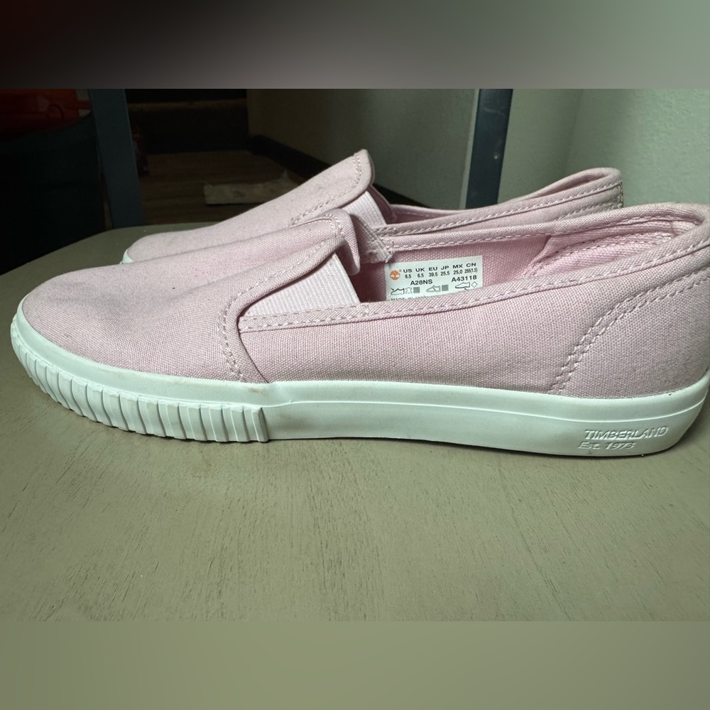 Baby Pink Timberland Women's Newport Bay Canvas Textile Pink Slip On